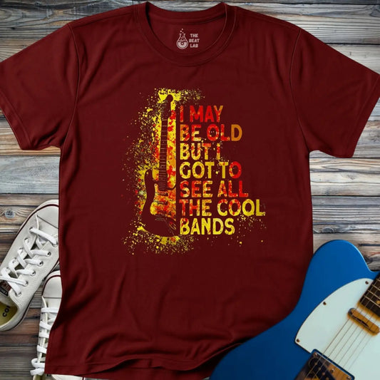See All the Cool Bands T-shirt - Maroon / S - T-Shirt