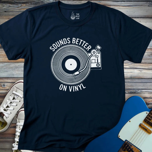 Sounds Better On Vinyl T-shirt - Navy / S - T-Shirt
