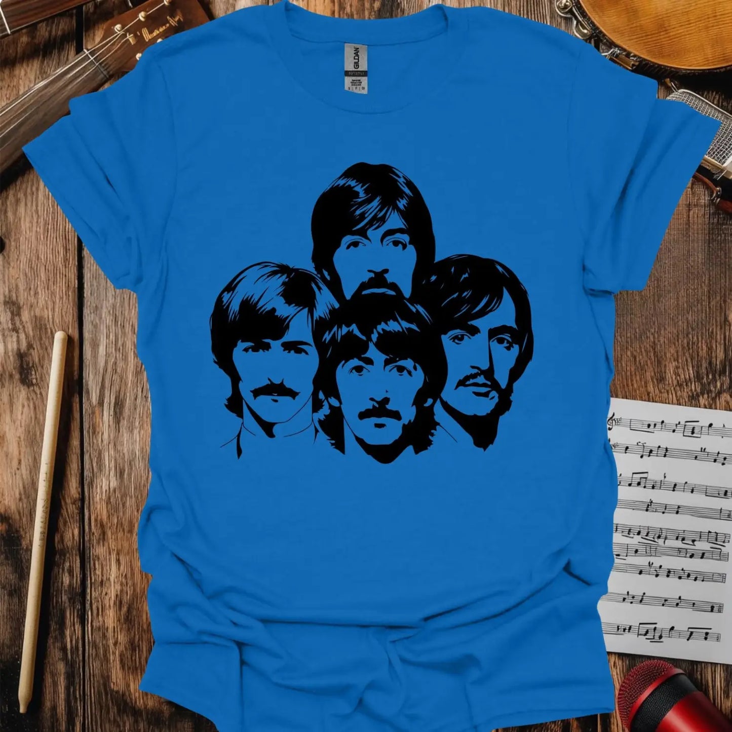 The Beatles Members T-shirt - S / Royal - T-Shirt