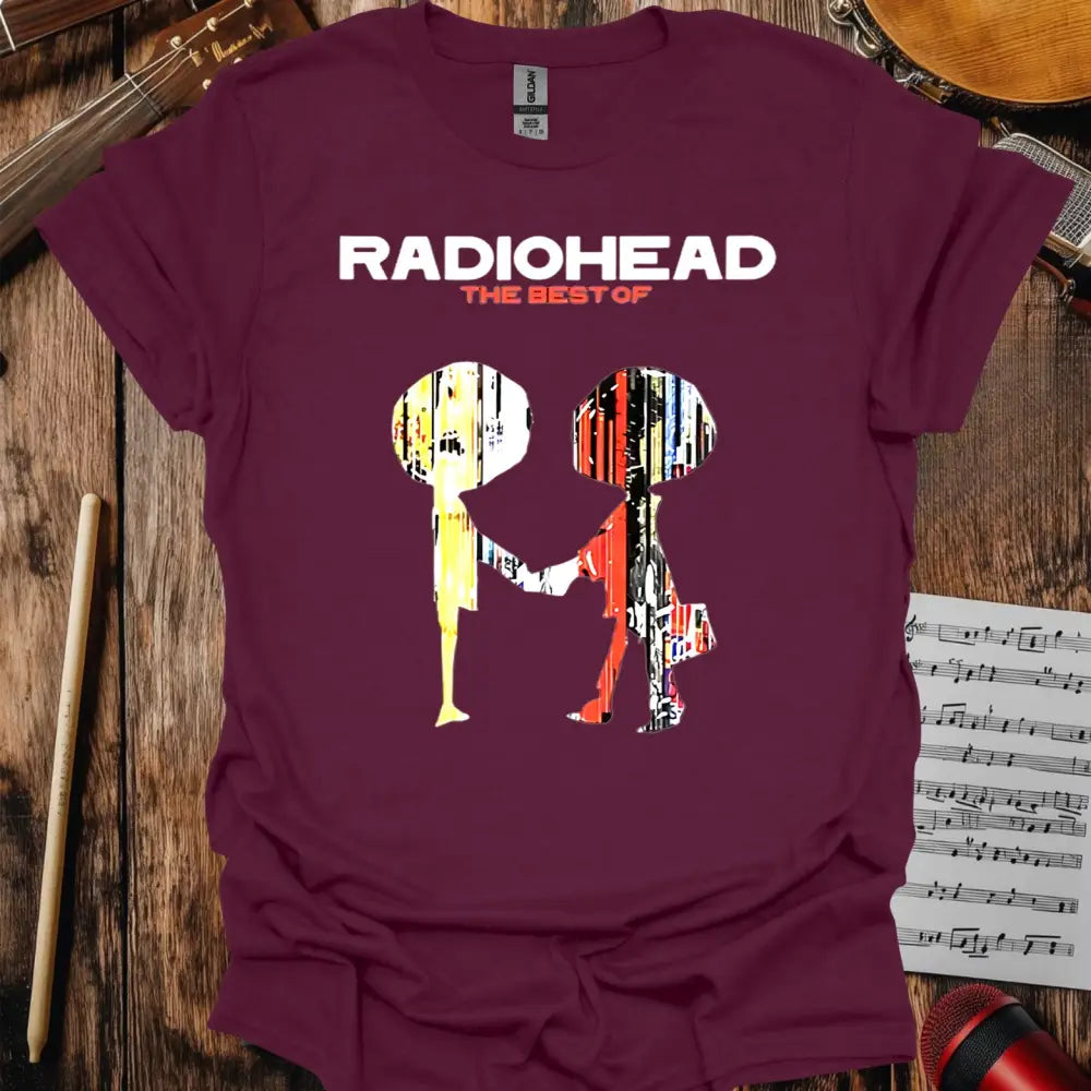 The Best of Radiohead T-shirt - S / Maroon - T-Shirt