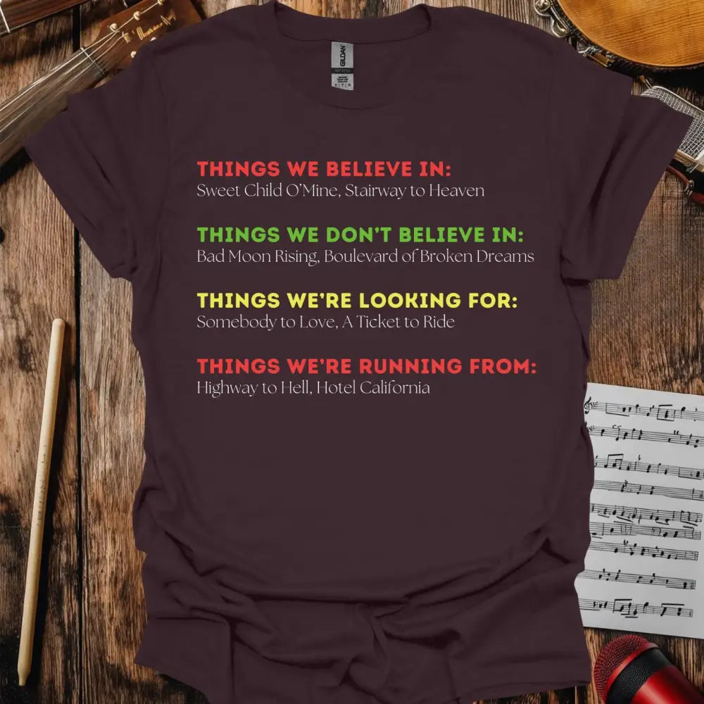 Things We Believe In T-shirt - S / Dark Chocolate - T-Shirt