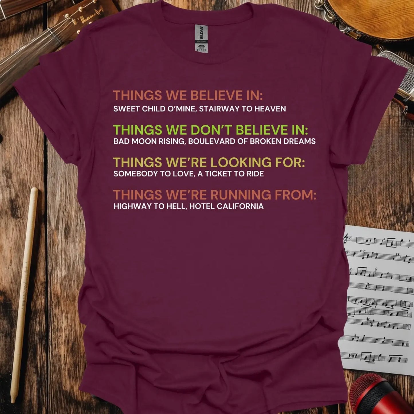 Things We Believe In T-shirt - S / Maroon - T-Shirt