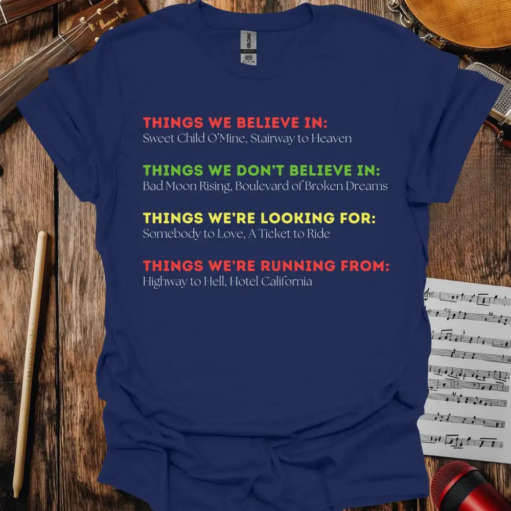 Things We Believe In T-shirt - S / Navy - T-Shirt