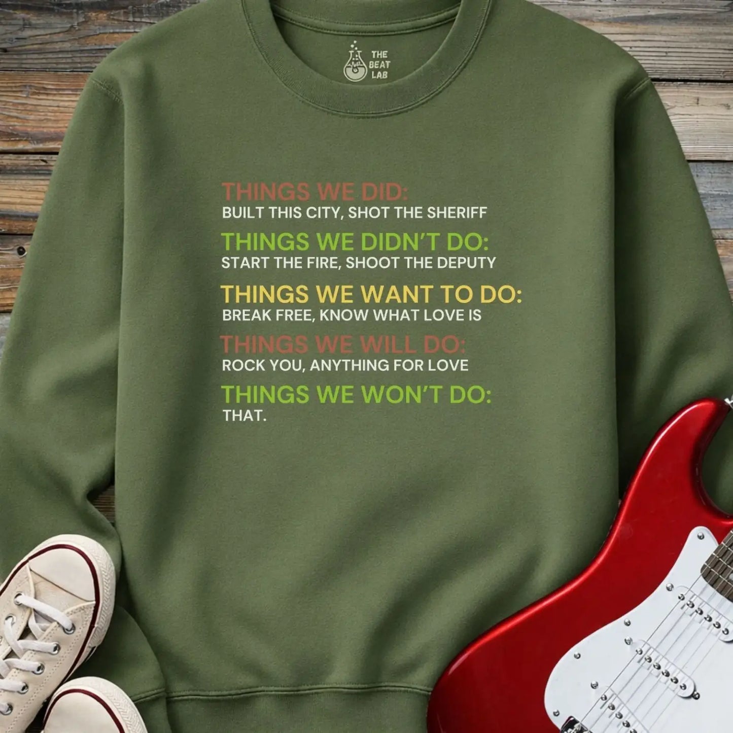 Things We Did Crewneck - Military Green / S - Sweatshirt