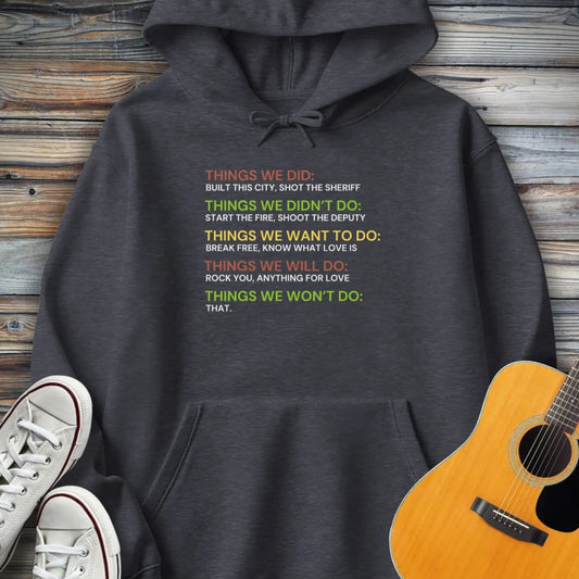 Things We Did Hoodie - Dark Heather / S - Hoodie