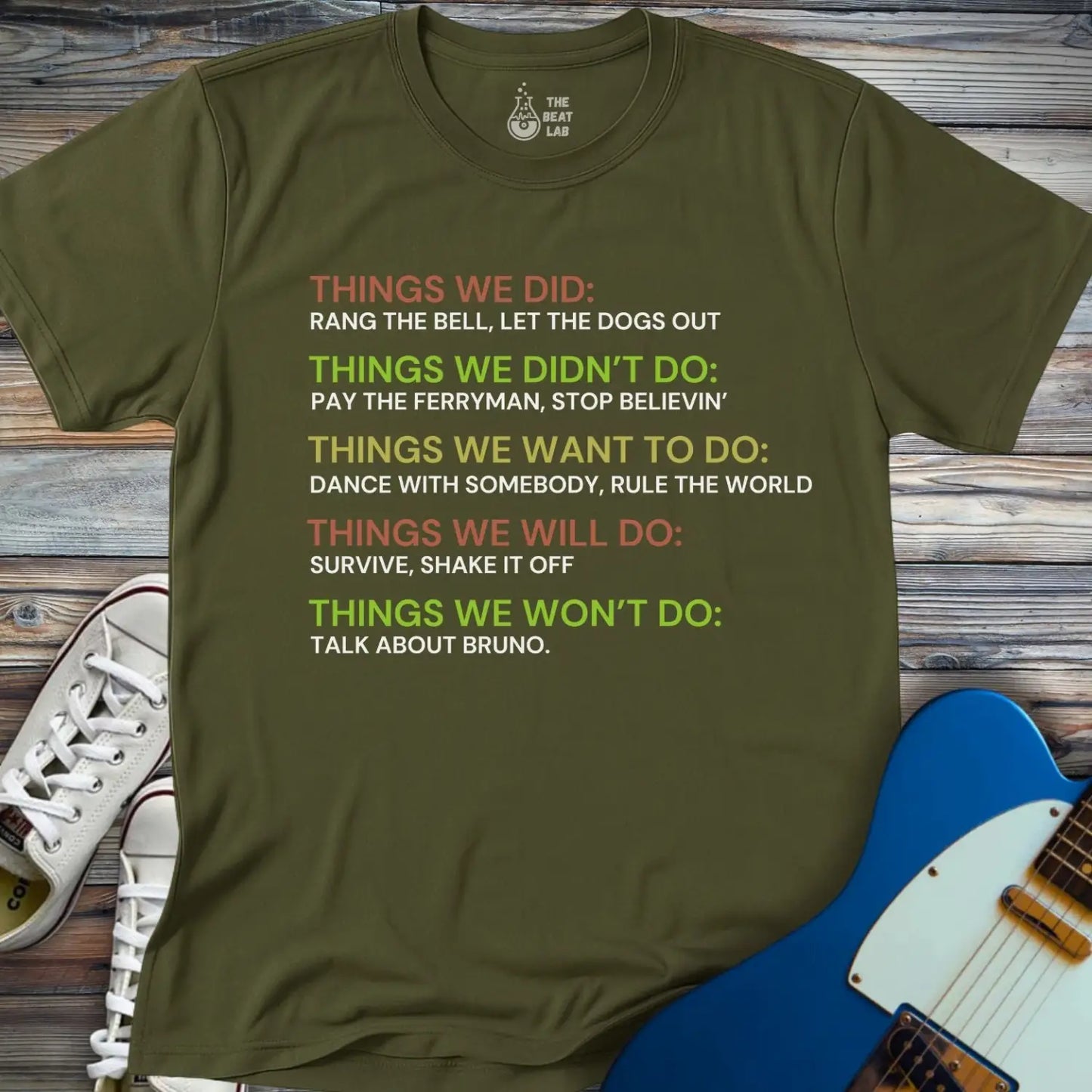 Things We Did (II) T-shirt - Military Green / S - T-Shirt
