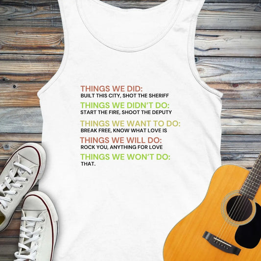 Things We Did Tank Top - White / XS - Tank Top