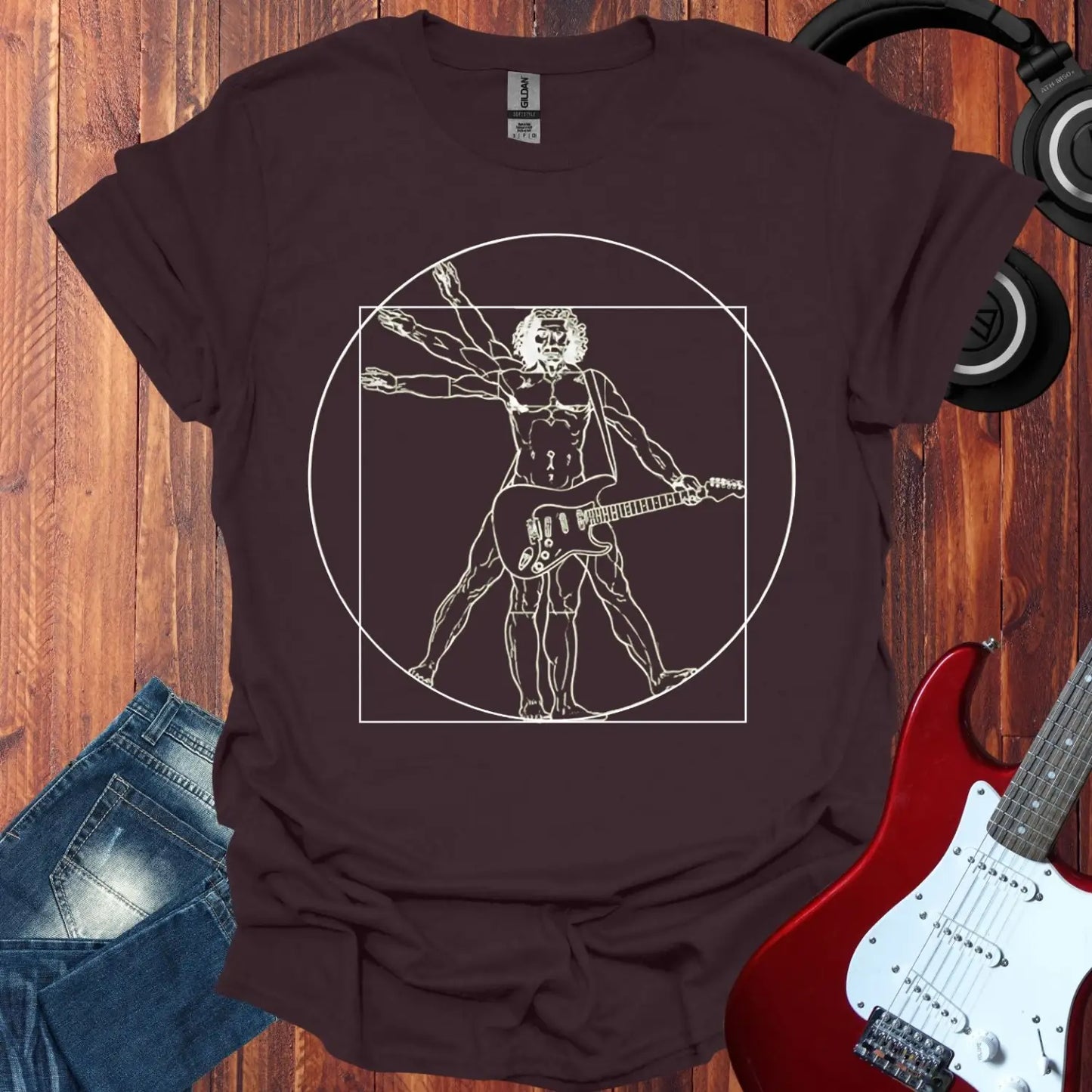 Vitruvian Rocker T-shirt Dark Chocolate