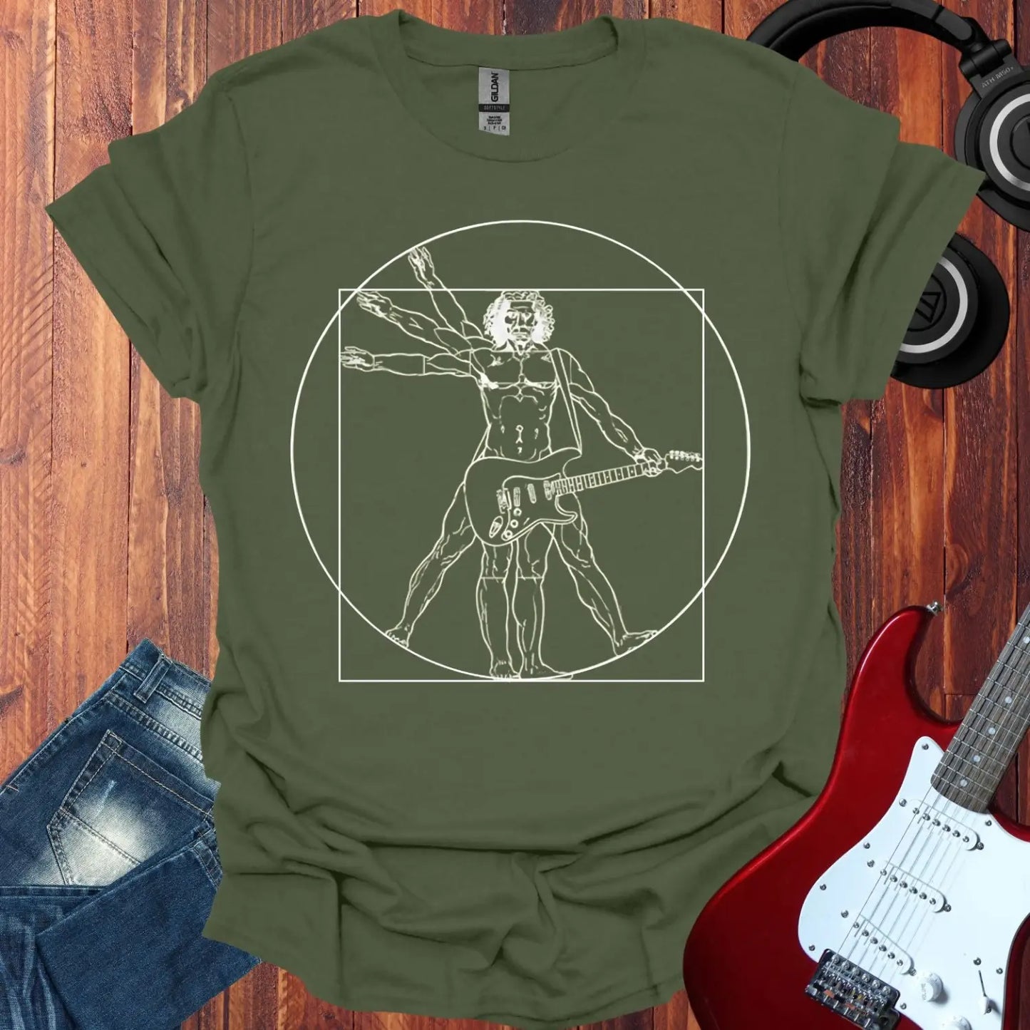 Vitruvian Rocker T-shirt Military Green