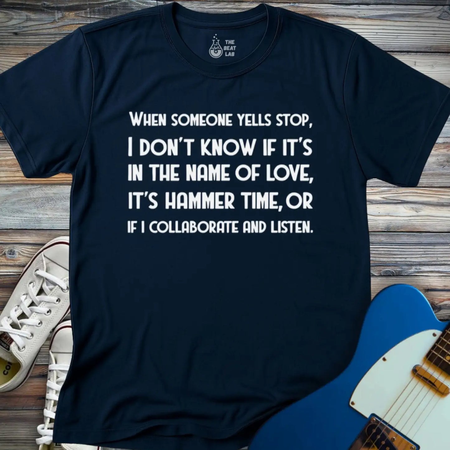 When Someone Yells Stop T-shirt - Navy / S - T-Shirt