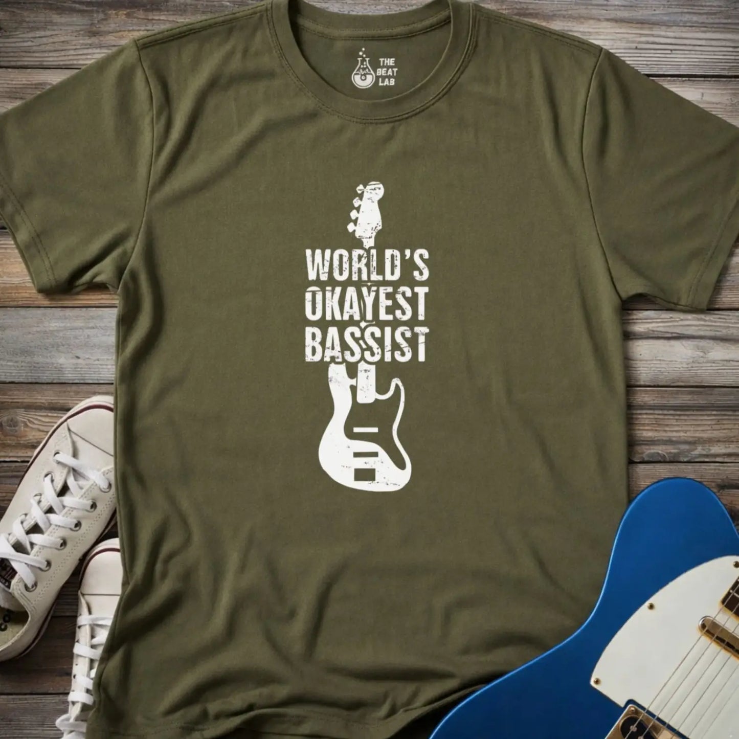 World’s Okayest Bassist (II) T-shirt - Military Green / S - T-Shirt