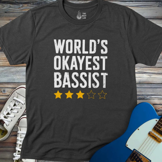 World’s Okayest Bassist T-shirt - Dark Heather Grey / S - T-Shirt