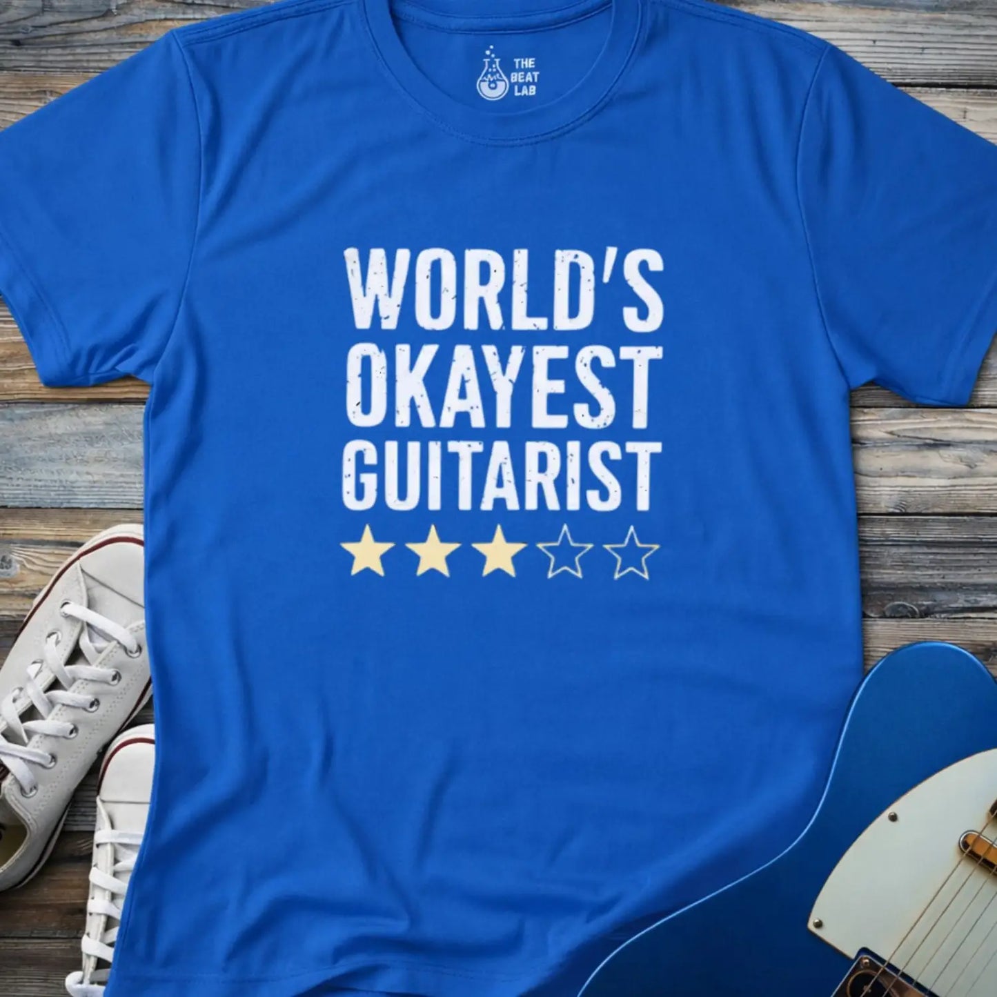 World’s Okayest Guitarist T-shirt - Royal / S - T-Shirt