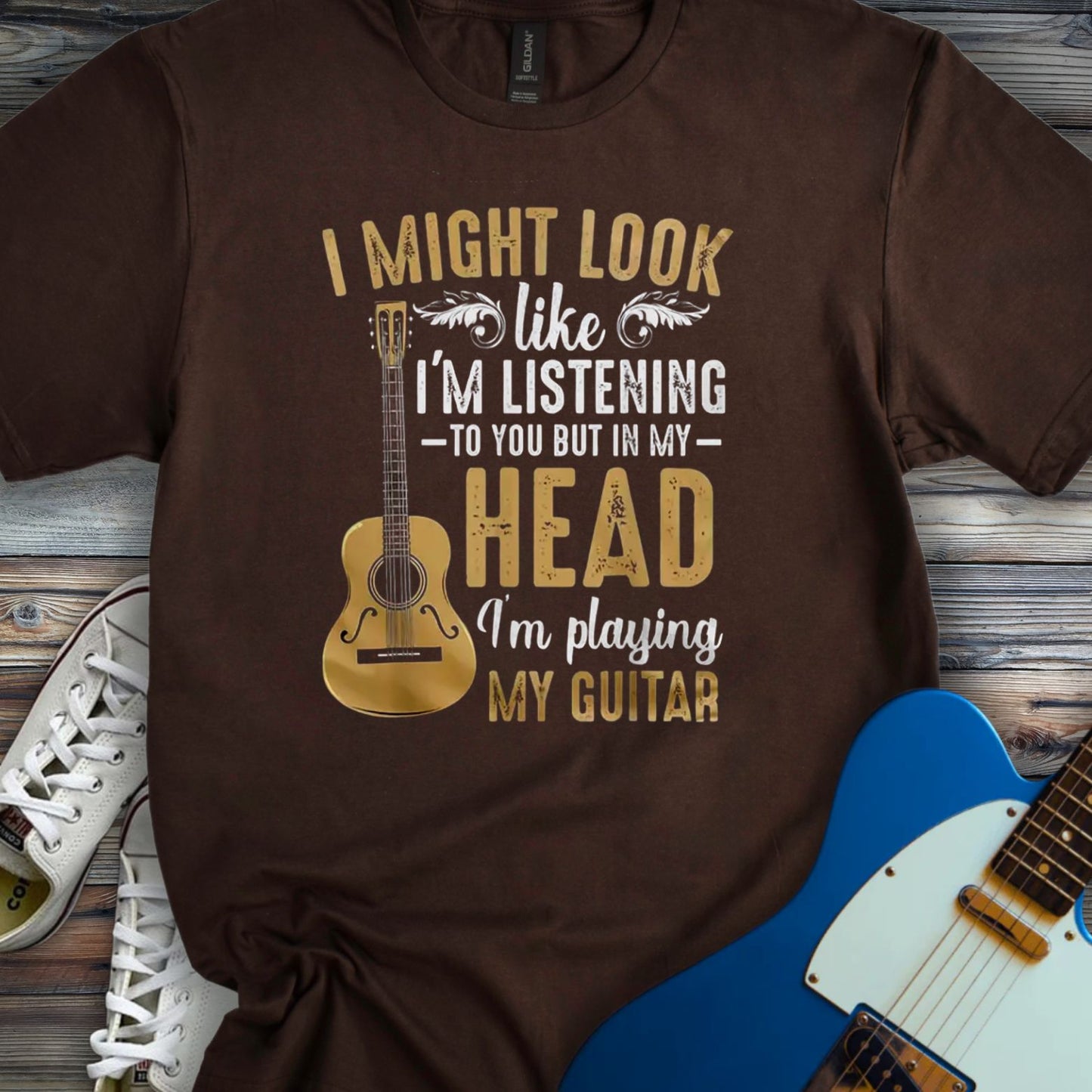 Playing Guitar in My Head T-shirt