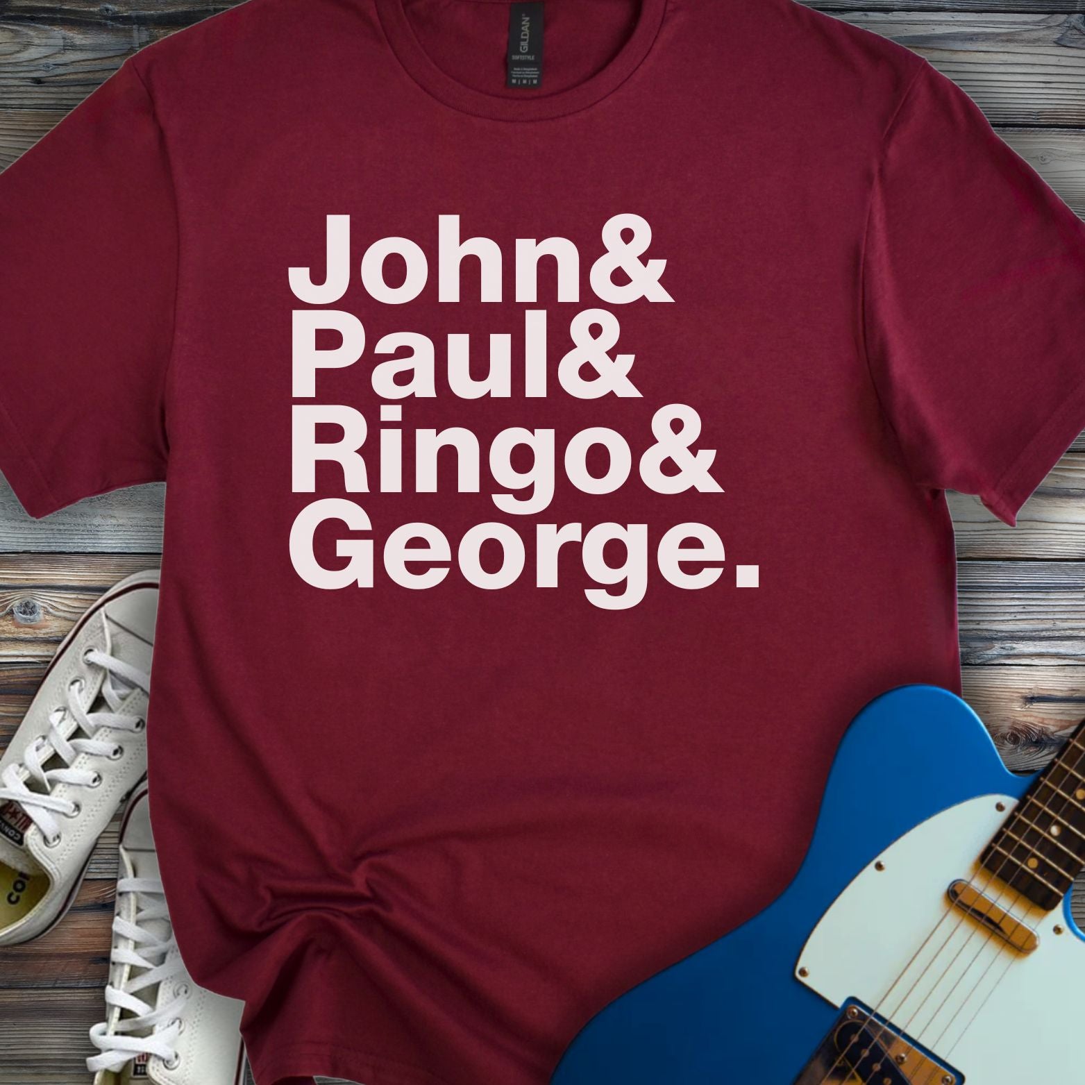 The Beatles Ampersand T-Shirt Maroon
