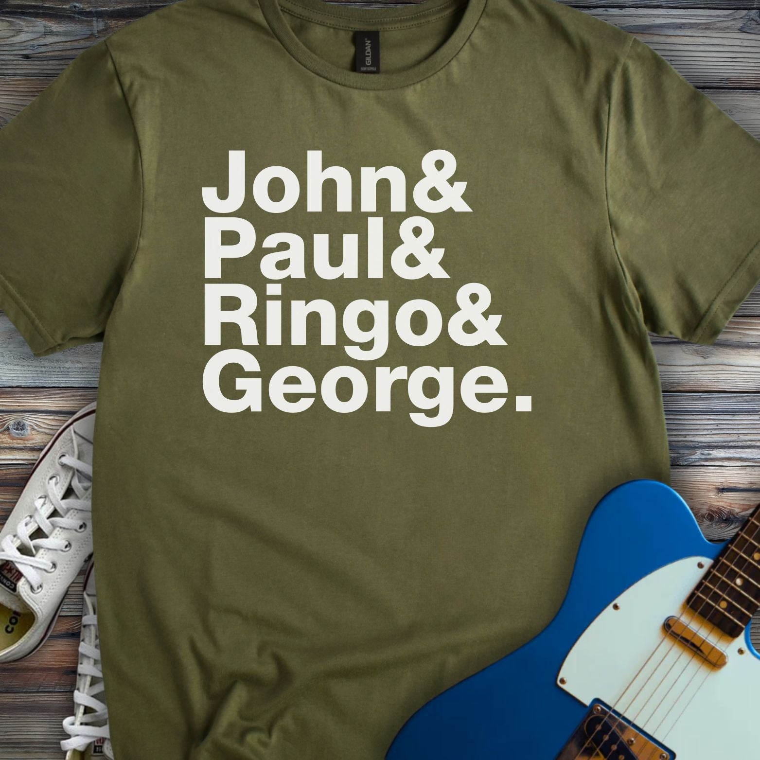 The Beatles Ampersand T-Shirt Military Green