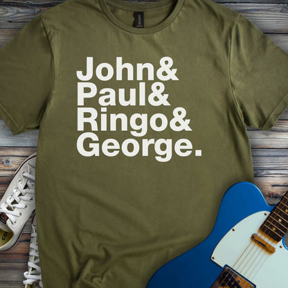 The Beatles Ampersand T-Shirt Military Green