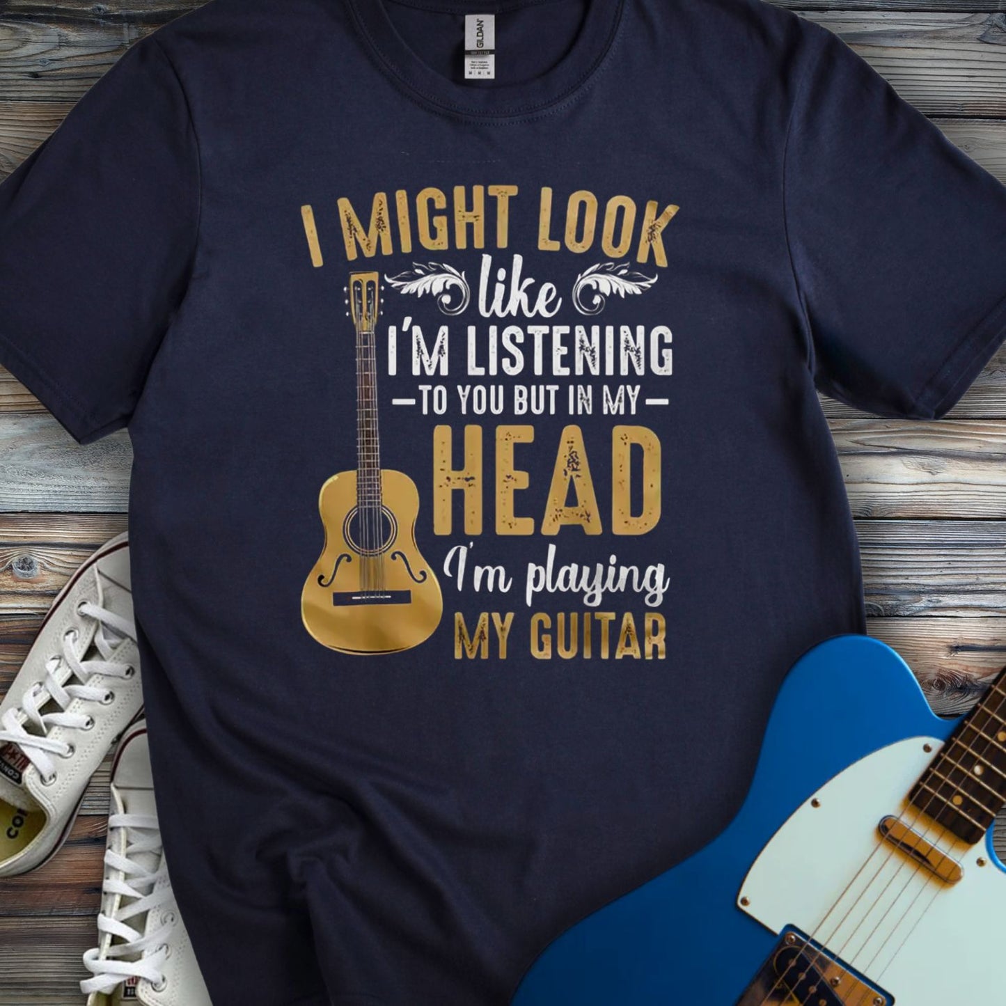 Playing Guitar in My Head T-shirt