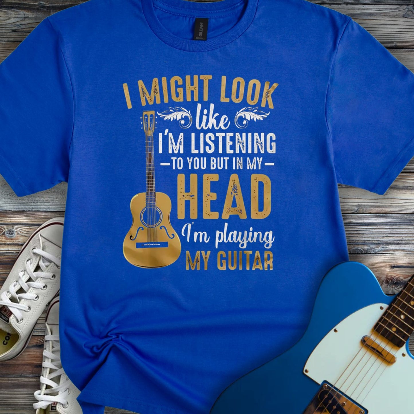 Playing Guitar in My Head T-shirt