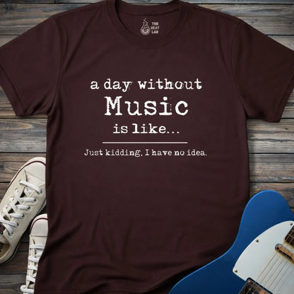 A Day Without Music T-shirt - Dark Chocolate / S - T-Shirt