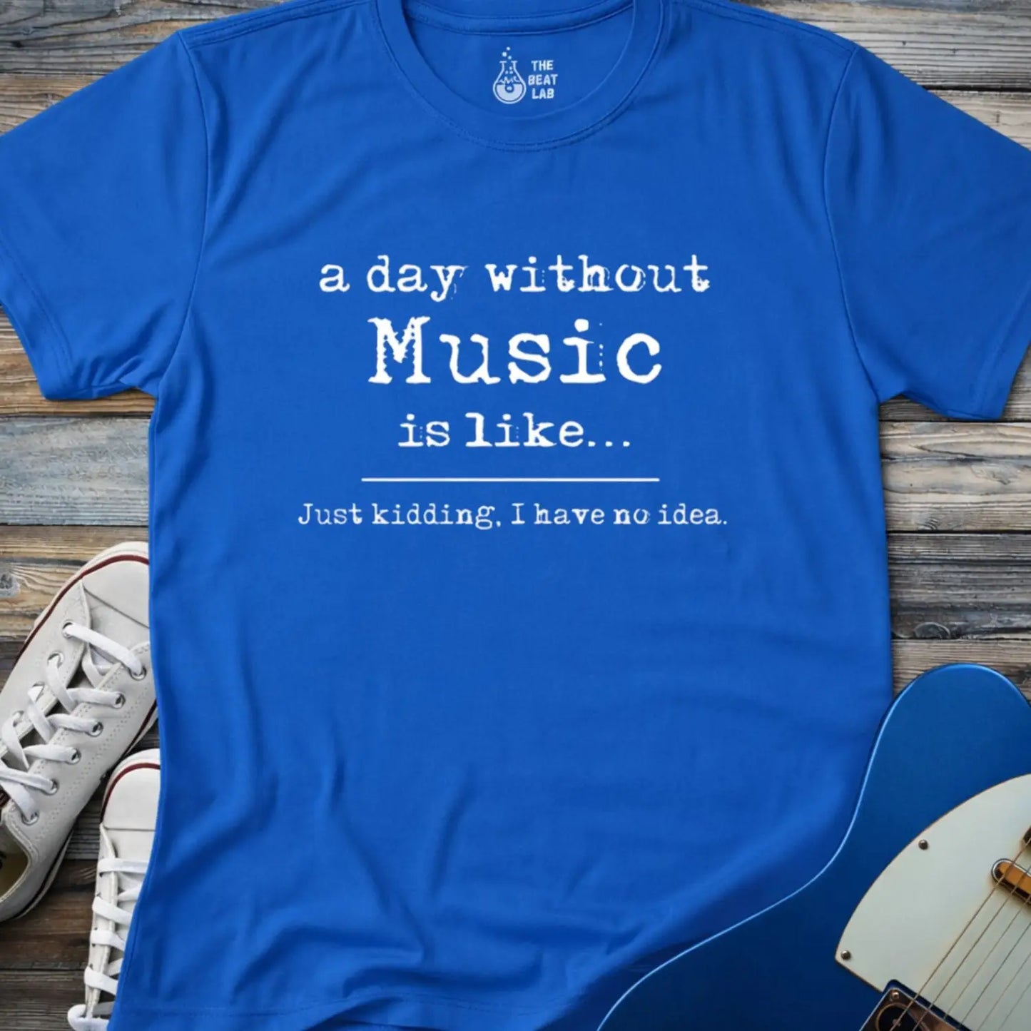 A Day Without Music T-shirt - Royal / S - T-Shirt