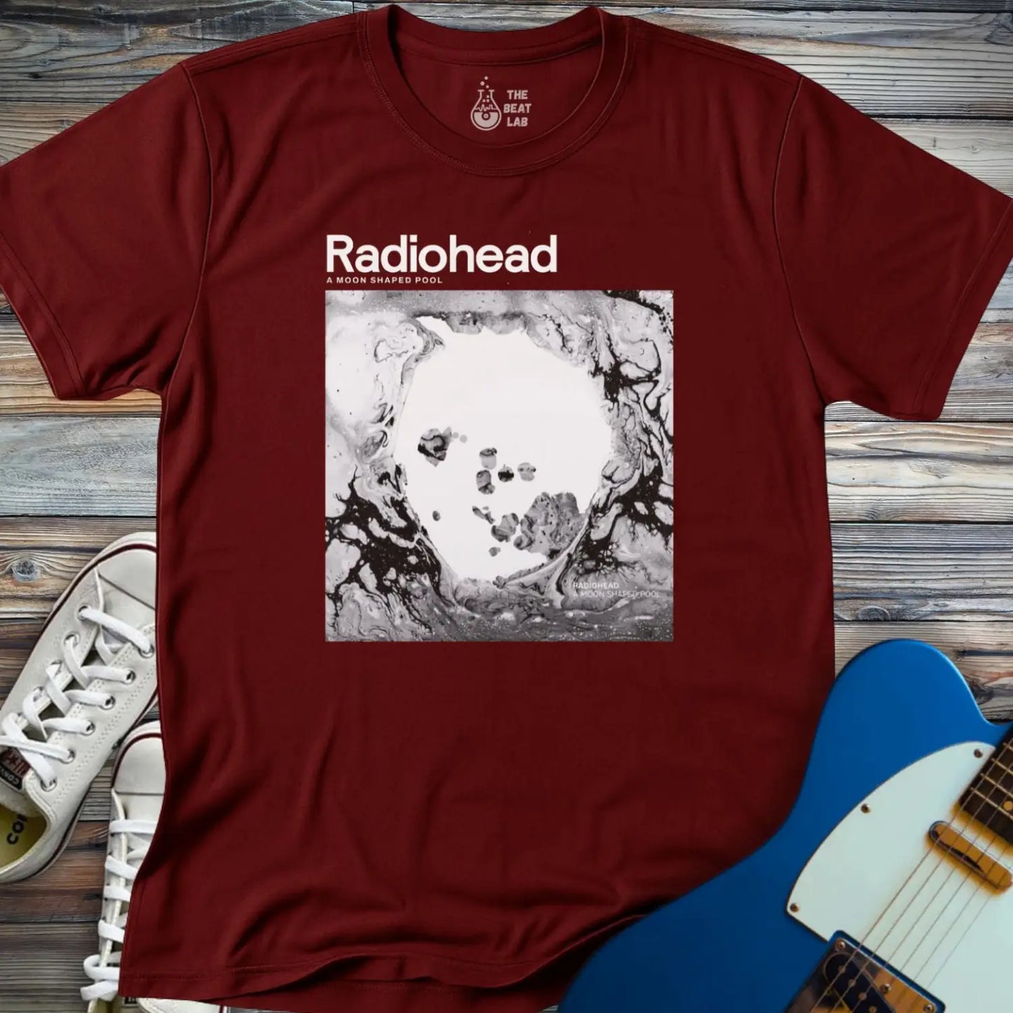 A Moon Shaped Pool T-shirt - Maroon / S - T-Shirt