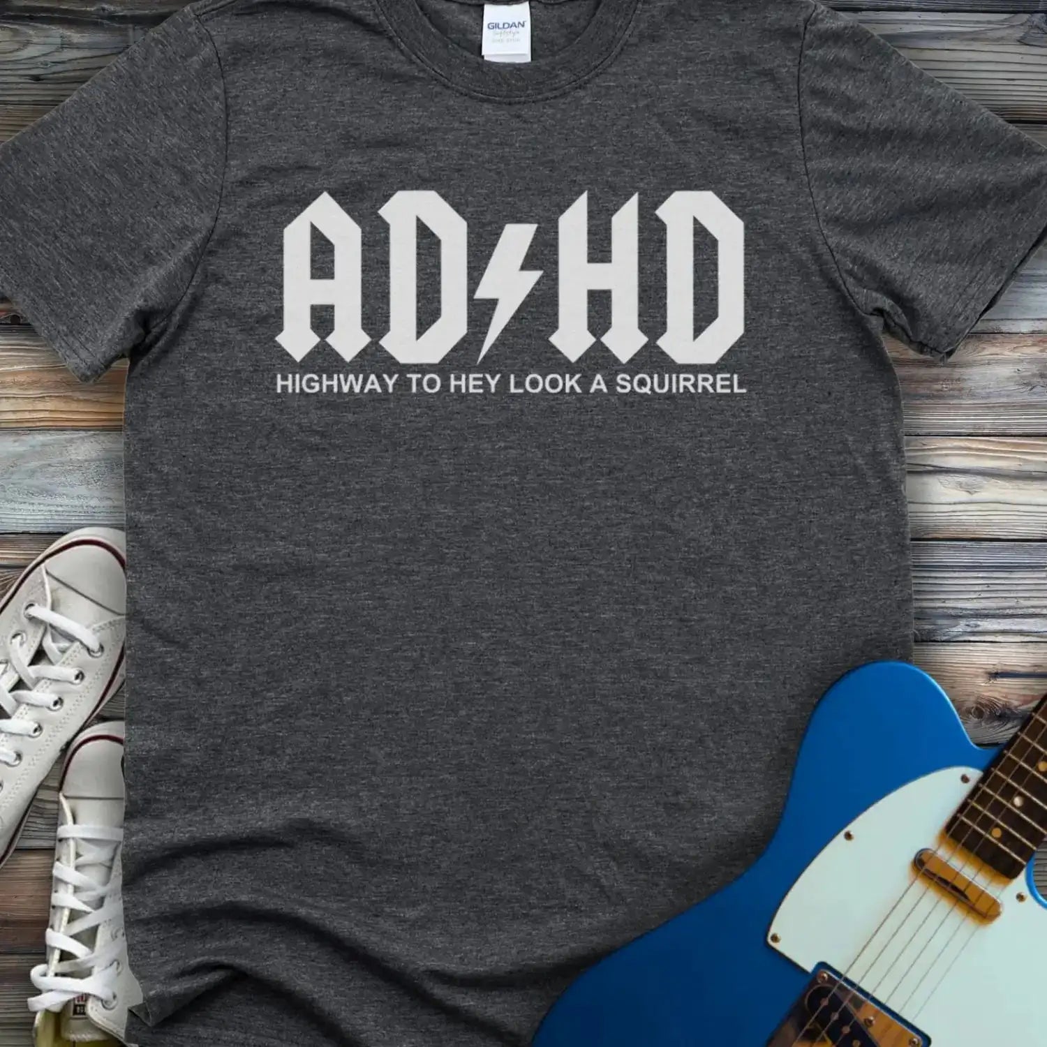 ADHD T-shirt Dark Heather Grey