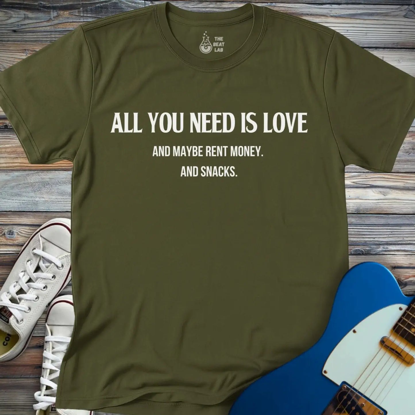 All You Need Is Love T-shirt - Military Green / S - T-Shirt