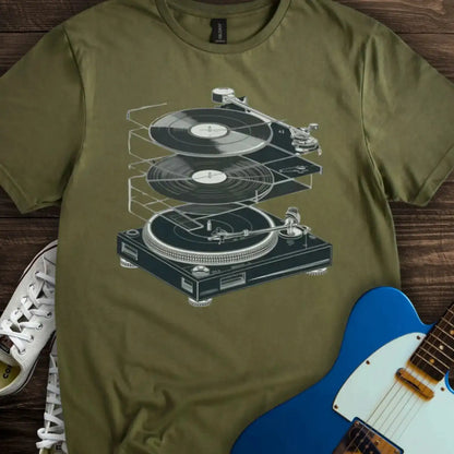 Anatomy of a Turntable T-shirt Military Green