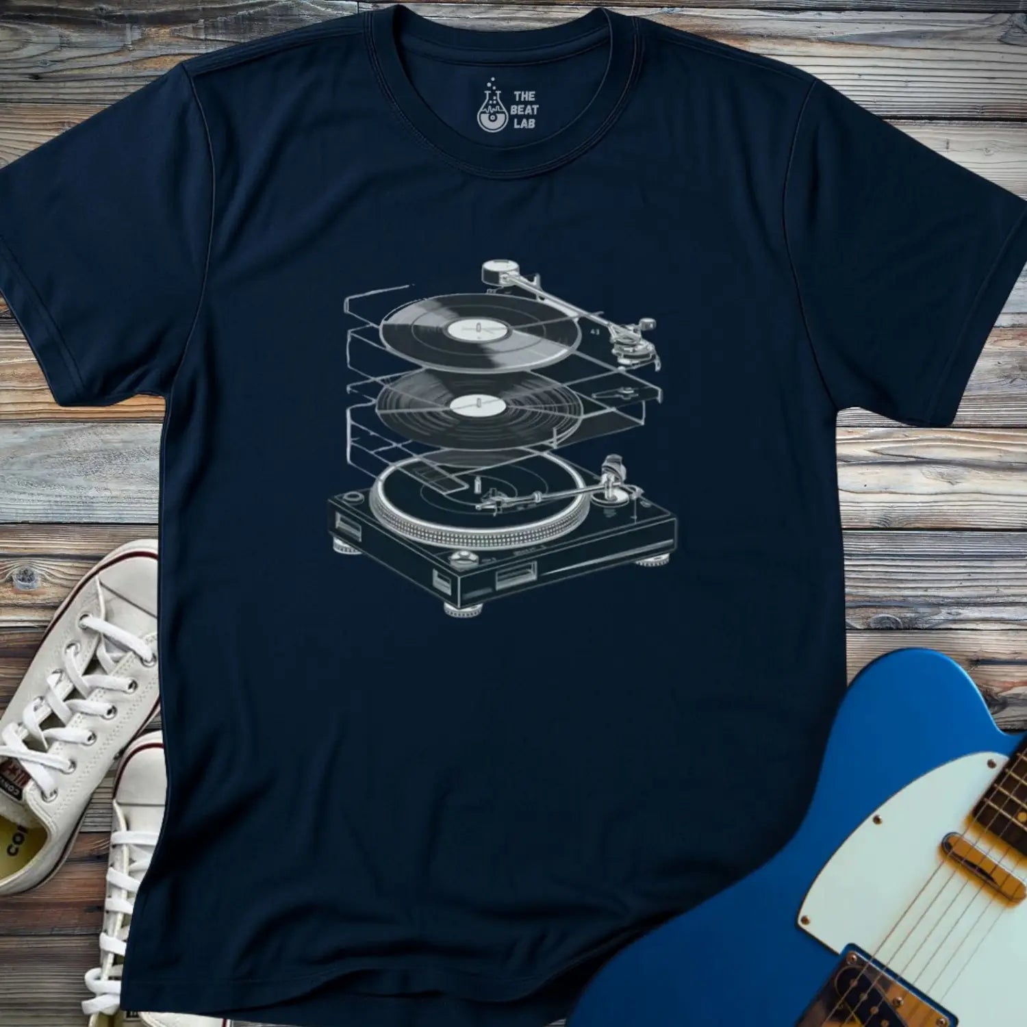 Anatomy of a Turntable T-shirt - Navy / S - T-Shirt