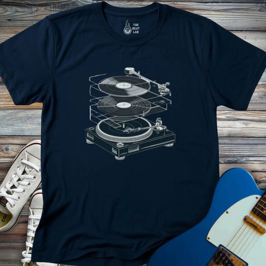 Anatomy of a Turntable T-shirt - Navy / S - T-Shirt