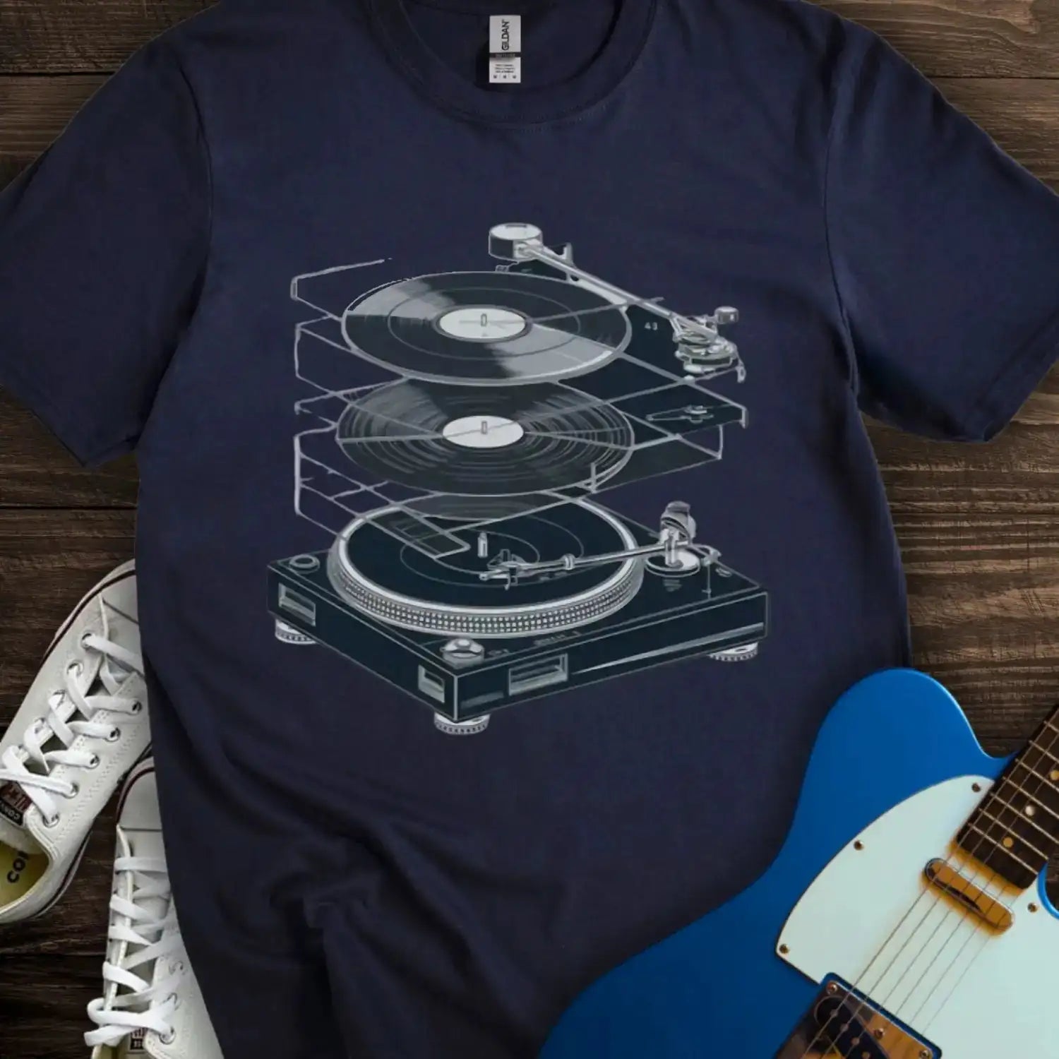 Anatomy of a Turntable T-shirt Navy