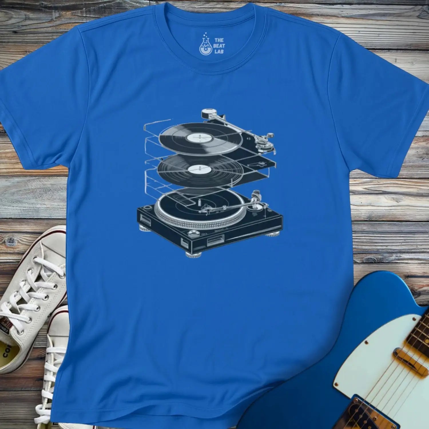 Anatomy of a Turntable T-shirt - Royal / S - T-Shirt