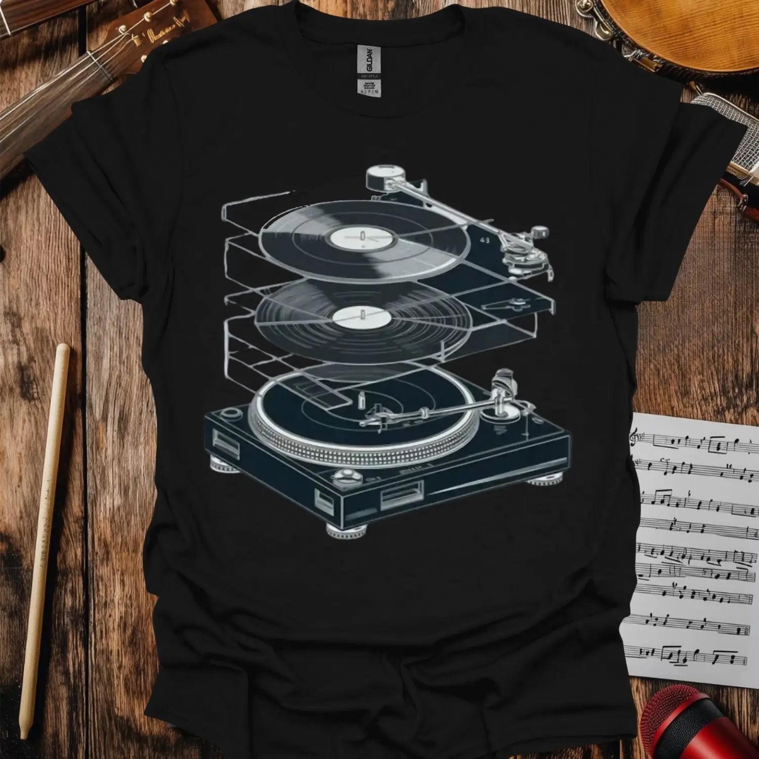 Anatomy of a Turntable T-shirt - S / Black - T-Shirt