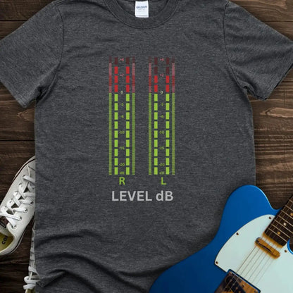 Audio VU meter T-shirt Dark Heather Grey
