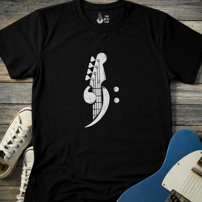 Bass Clef T-shirt - Black / S - T-Shirt
