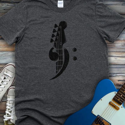 Bass Clef T-shirt - Dark Heather Grey / S - T-Shirt