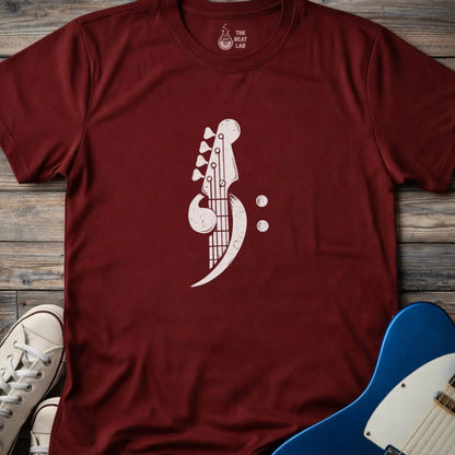Bass Clef T-shirt - Maroon / S - T-Shirt