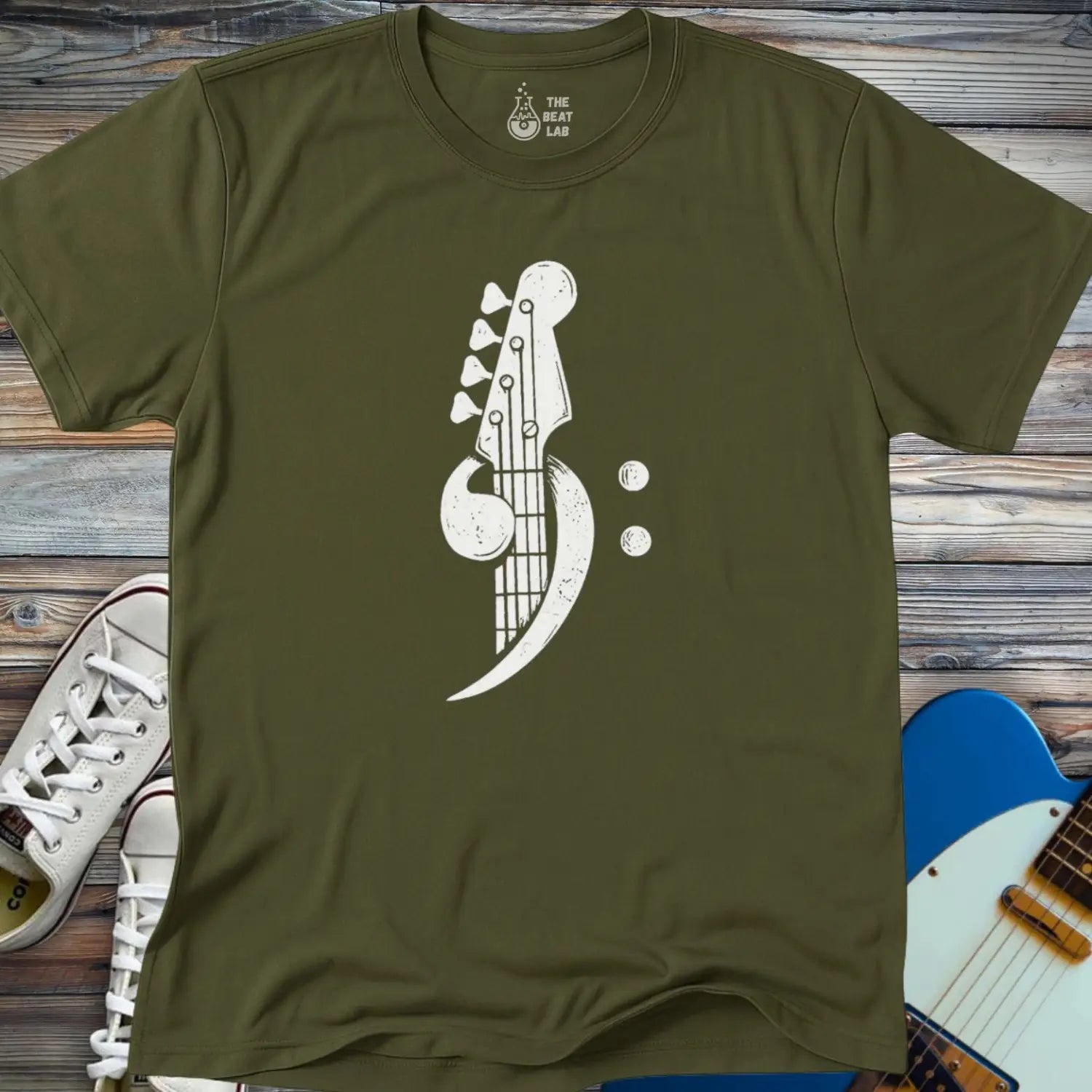 Bass Clef T-shirt - Military Green / S - T-Shirt