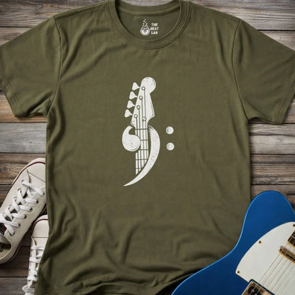 Bass Clef T-shirt - Military Green / S - T-Shirt