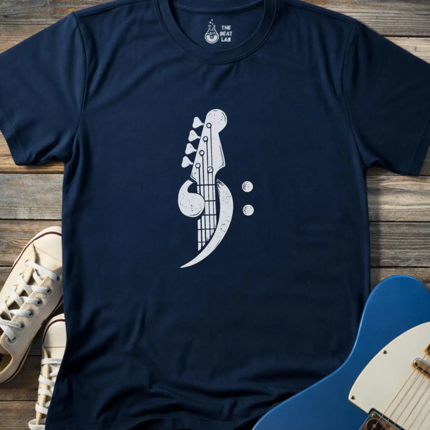Bass Clef T-shirt - Navy / S - T-Shirt