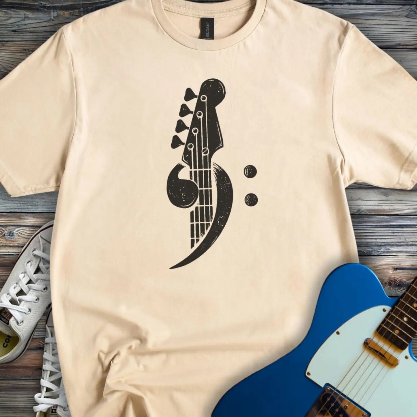 Bass Clef T-shirt - Sand / S - T-Shirt