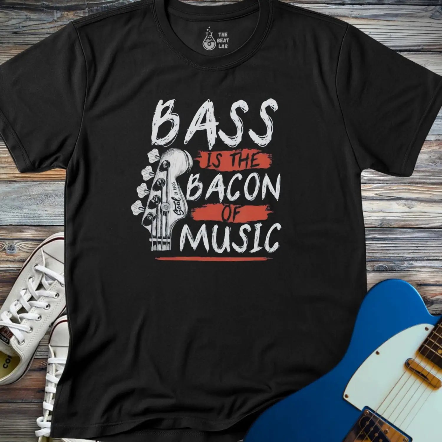 Bass Is The Bacon Of Music T-shirt - Black / S - T-Shirt