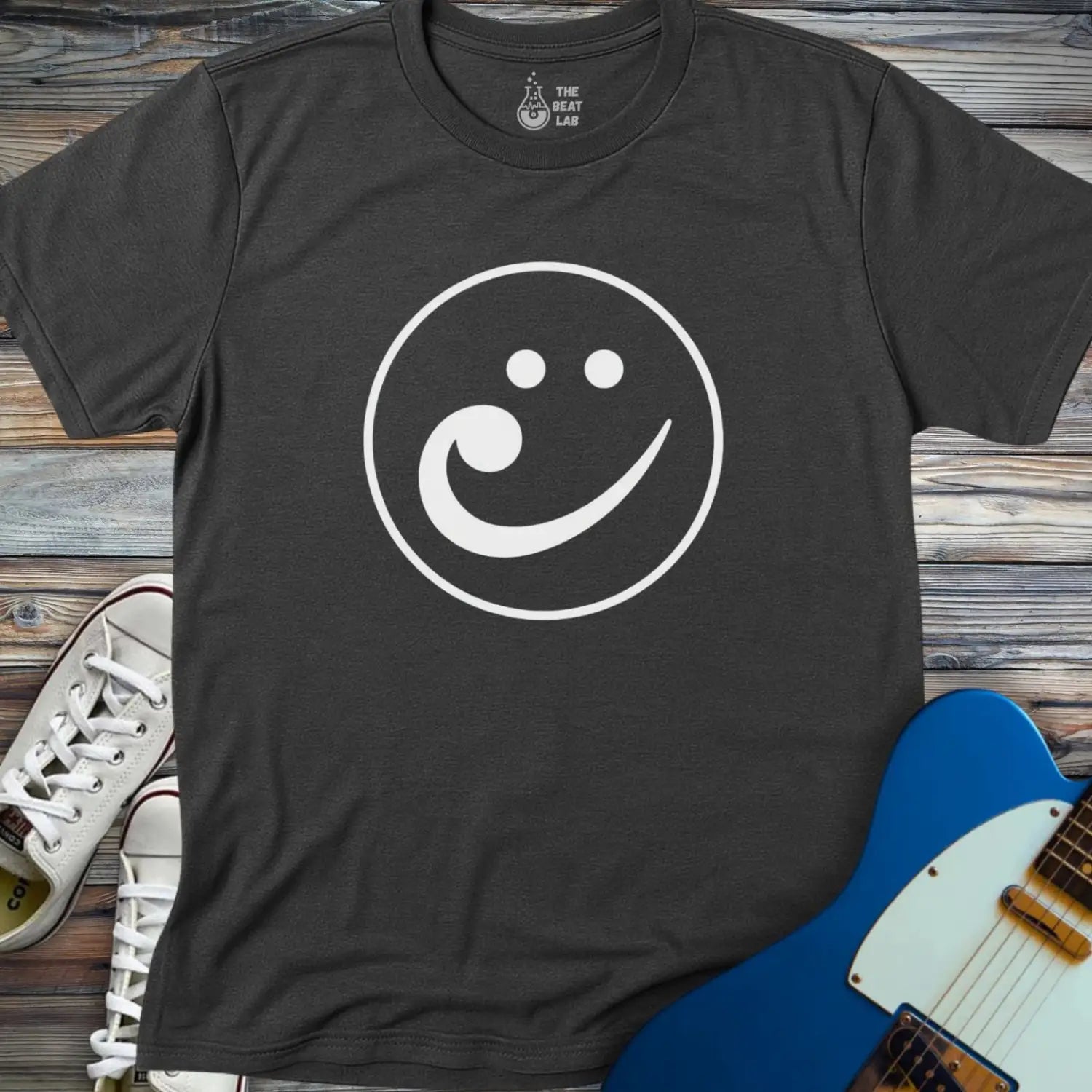 Bass Smile T-shirt - Dark Heather Grey / S - T-Shirt