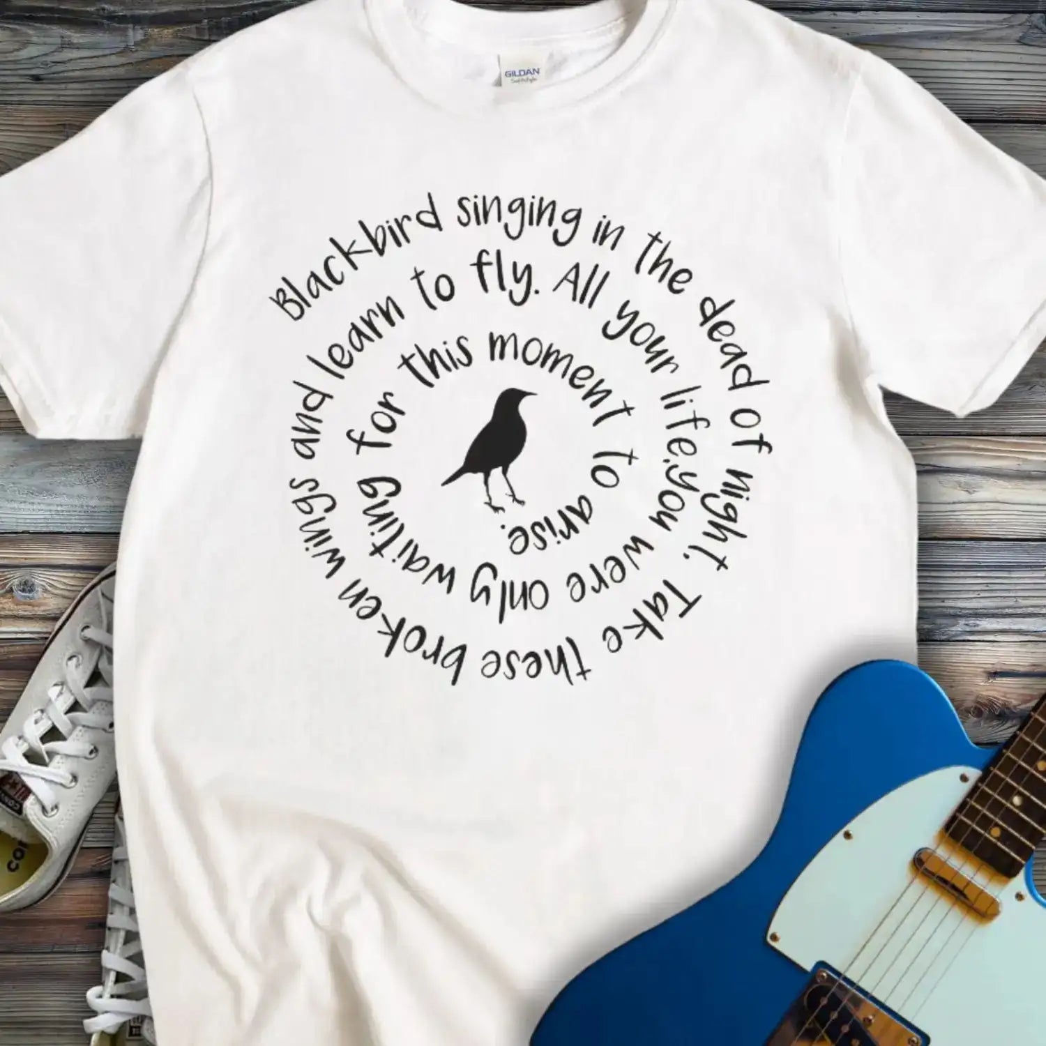 Blackbird The Beatles T-shirt White