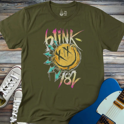 Blink 182 Graffiti T-shirt - Military Green / S - T-Shirt