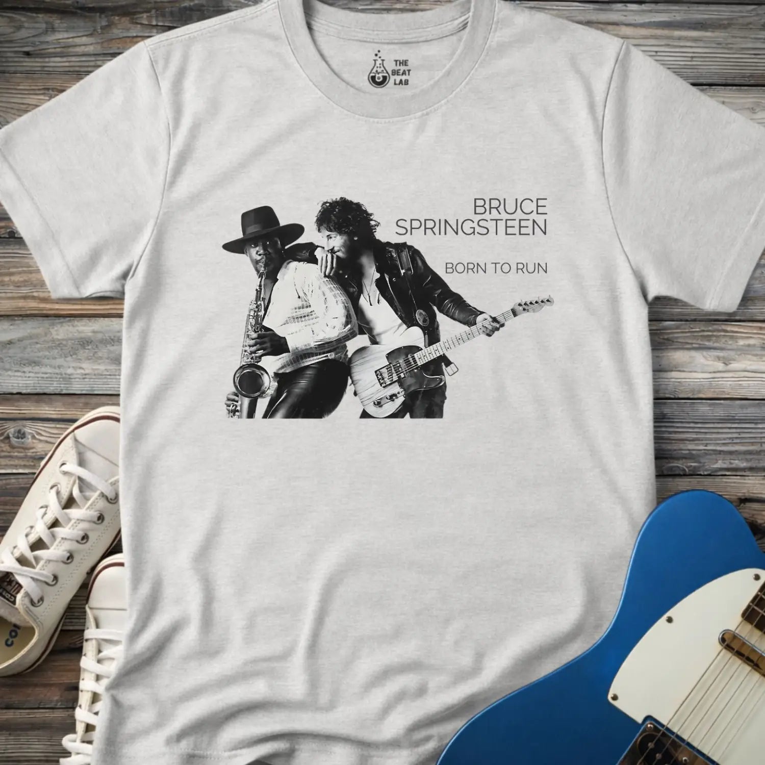 Sport Grey color adult unisex gildan 64000 shirt featuring Born to run studio album by e street band bruce springsteen 1975