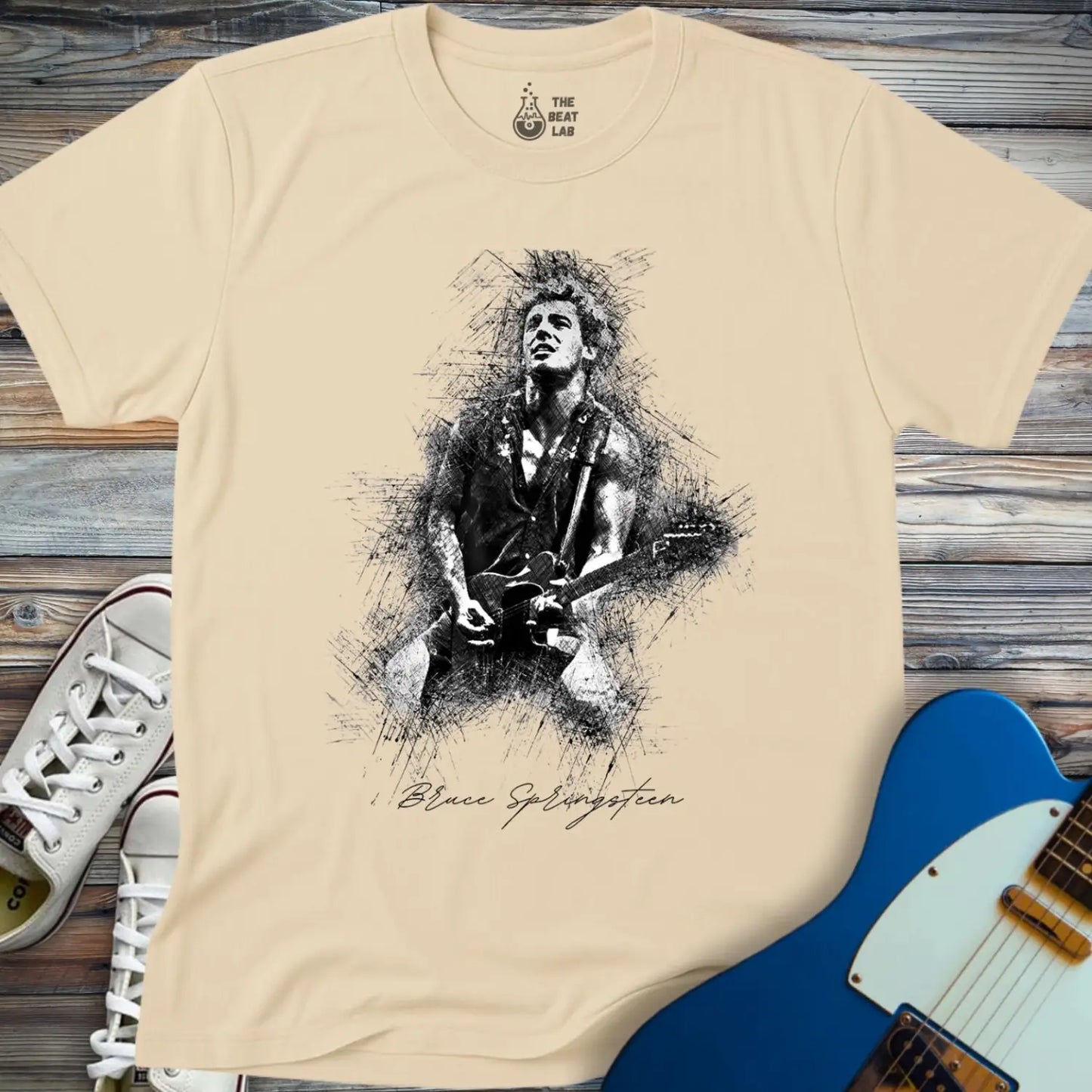 Bruce Springsteen Sketch (II) T-shirt - Sand / S - T-Shirt