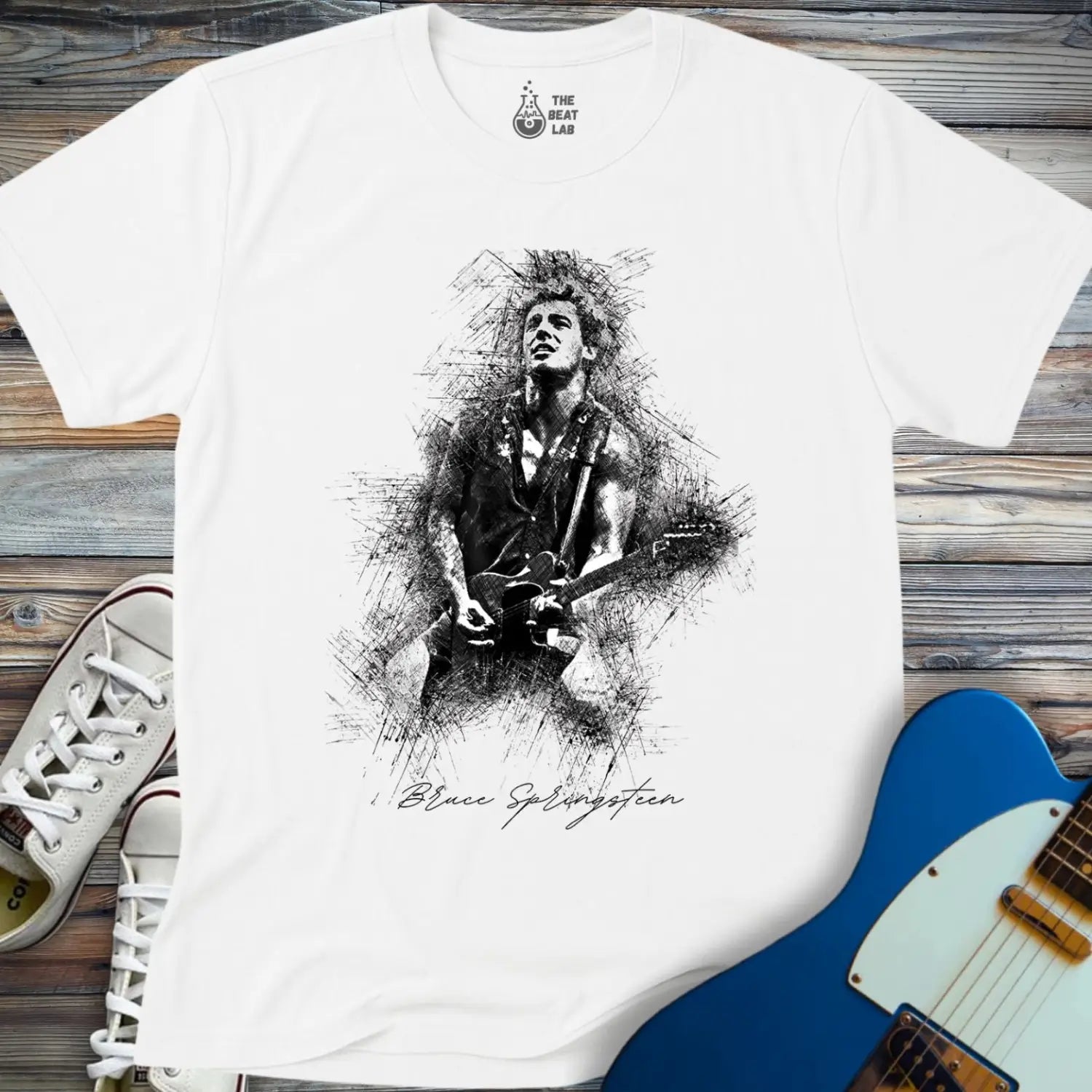 Bruce Springsteen Sketch (II) T-shirt - White / S - T-Shirt