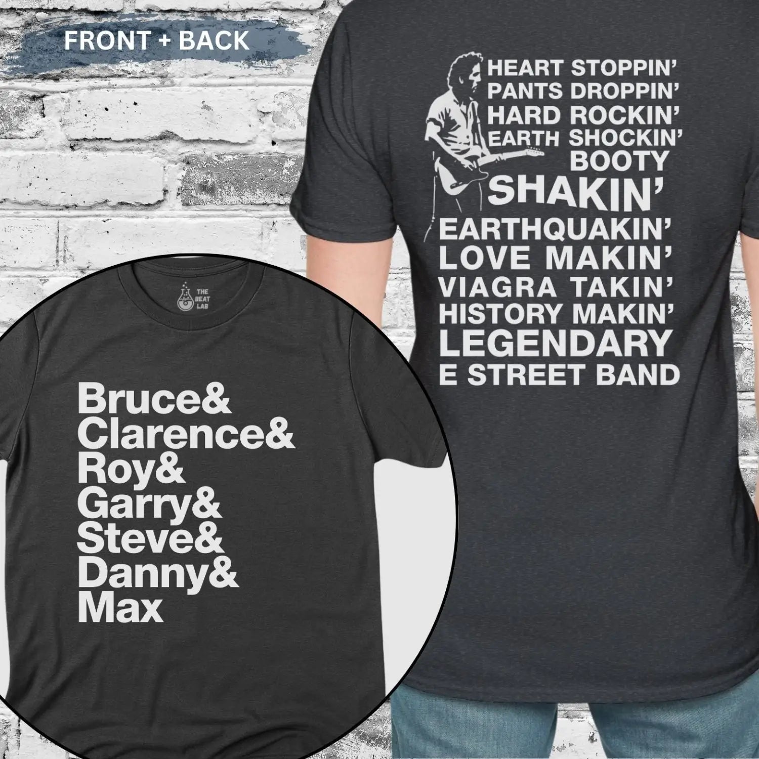 Bruce & The Band (II) T-shirt - Dark Heather Grey / S - T-Shirt